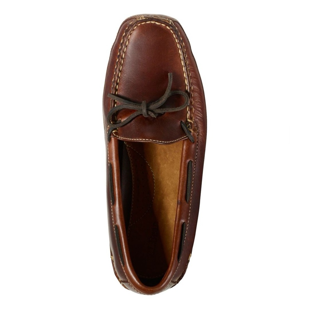 LL Bean Brown Leather Double-Sole Slippers Mocs Moccasins Driving Shoe L.L 11D